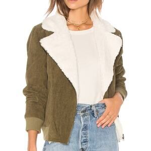 MINKPINK Primrose Bomber Jacket in Khaki size medium